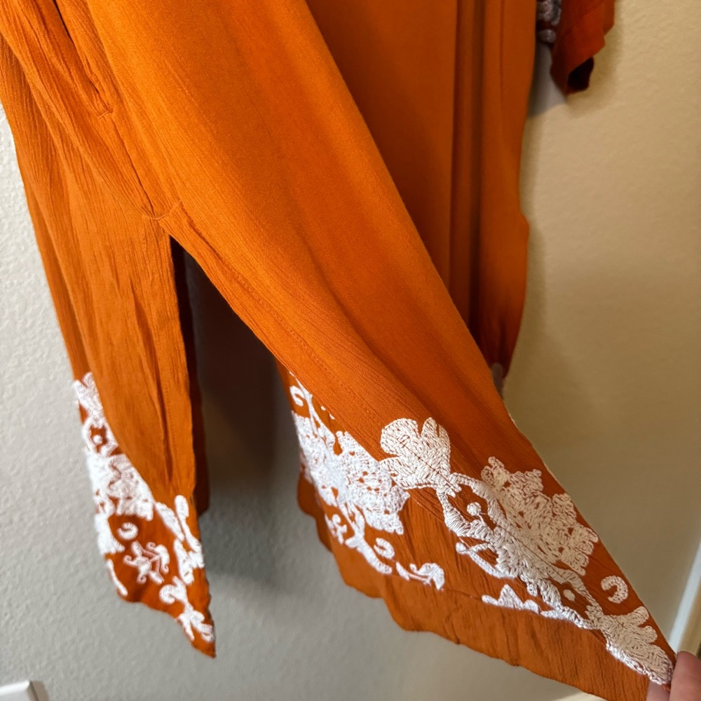 Chico's Embroidered Drama Kimono Top Burnished Clay Size L/XL - Picture 11 of 13